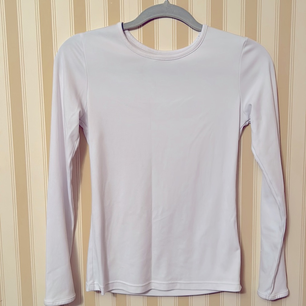 Set of 3 CuddlDuds Climatesmart longsleeve crew, 2 white, 1 pink, size XS Petite